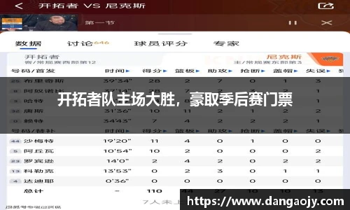 开拓者队主场大胜，豪取季后赛门票